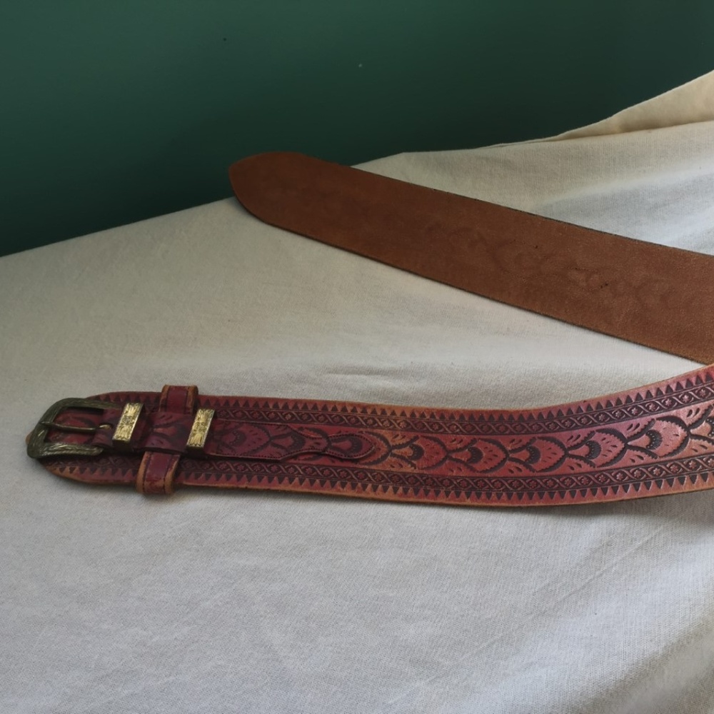 Vintage Dunhill Red Leather Belt